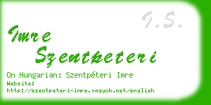 imre szentpeteri business card
